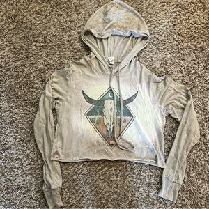 Western Cropped Light weight hoodie, size small